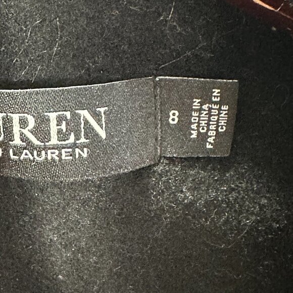 Lauren Ralph Lauren Black Label Wool Peacoat Womens 8 Black Tab Front Button NEW - Picture 10 of 13